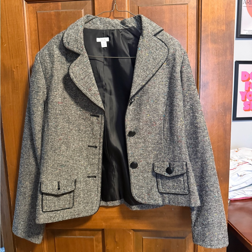 Apt. 9 Charcoal Blazer with Black Accents